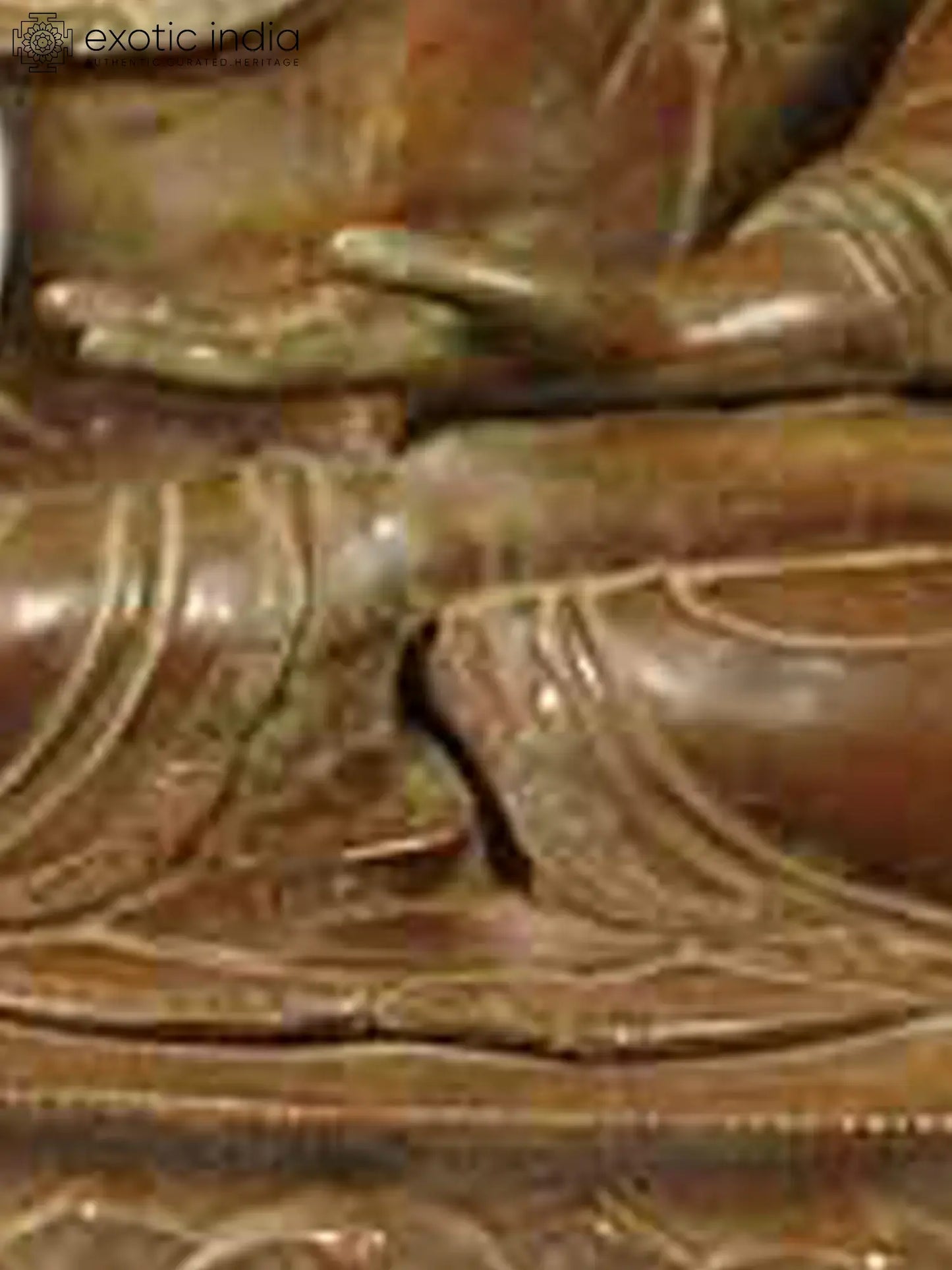 ब्रासौर® धरती को छूने वाली मुद्रा में बैठे बुद्ध | शुद्ध पीतल | ऊँचाई 38 इंच और वज़न 46 किलोग्राम