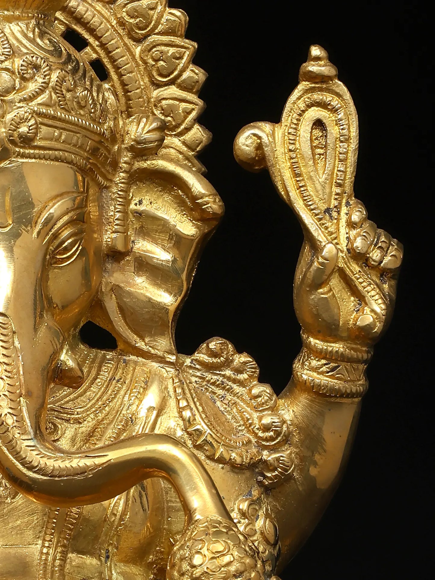 Brassaura™ Brass Ganesha Sculpture | Height 12 Inches & Weight 7.26 kgs