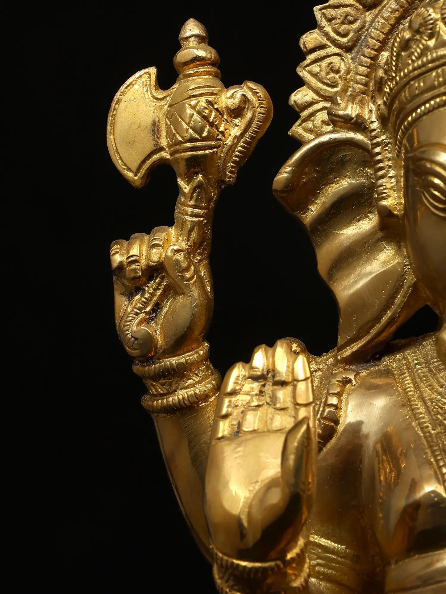 Brassaura™ Brass Ganesha Sculpture | Height 12 Inches & Weight 7.26 kgs