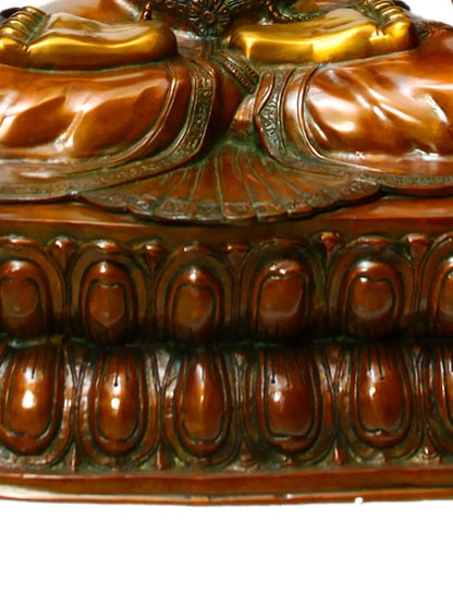 Brassaura®  Tara Brass Sculpture with Gemstone Inlay | Height 34.4 Inches & Weight 34 kgs