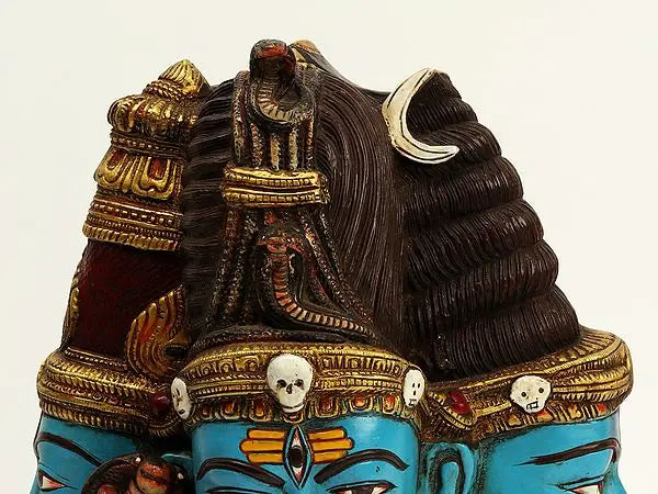 Brassaura™ Brass Shiva Head Sculpture | Height 11 Inches & Weight 9.70 kg