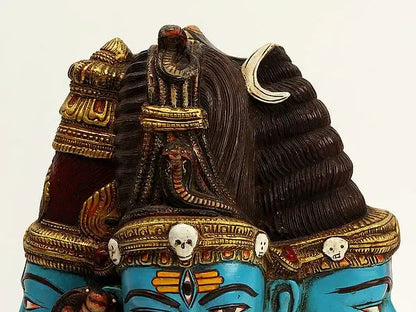 Brassaura™ Brass Shiva Head Sculpture | Height 11 Inches & Weight 9.70 kg