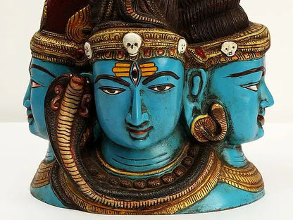 Brassaura™ Brass Shiva Head Sculpture | Height 11 Inches & Weight 9.70 kg