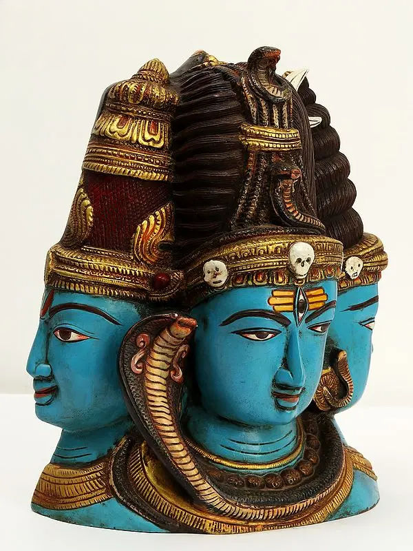 Brassaura™ Brass Shiva Head Sculpture | Height 11 Inches & Weight 9.70 kg