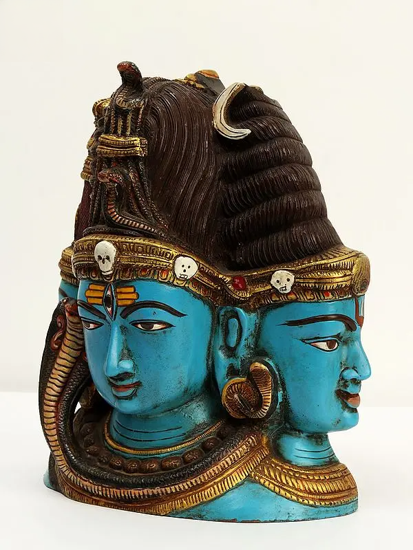 Brassaura™ Brass Shiva Head Sculpture | Height 11 Inches & Weight 9.70 kg