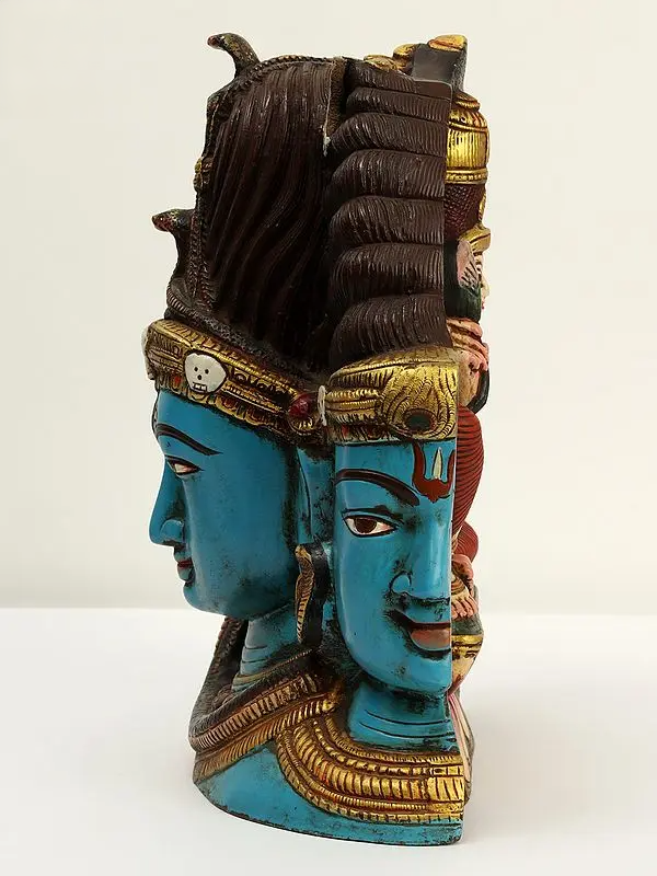 Brassaura™ Brass Shiva Head Sculpture | Height 11 Inches & Weight 9.70 kg