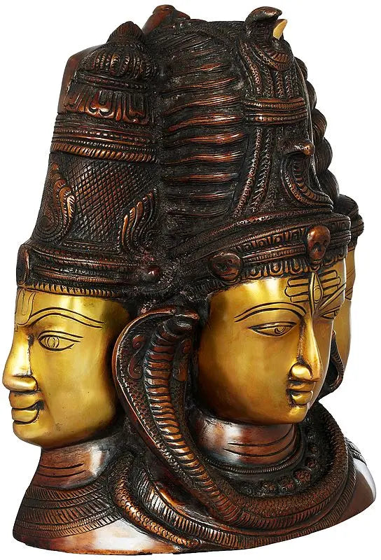 Brassaura™ Brass Shiva Head Sculpture | Height 11 Inches & Weight 9.70 kg