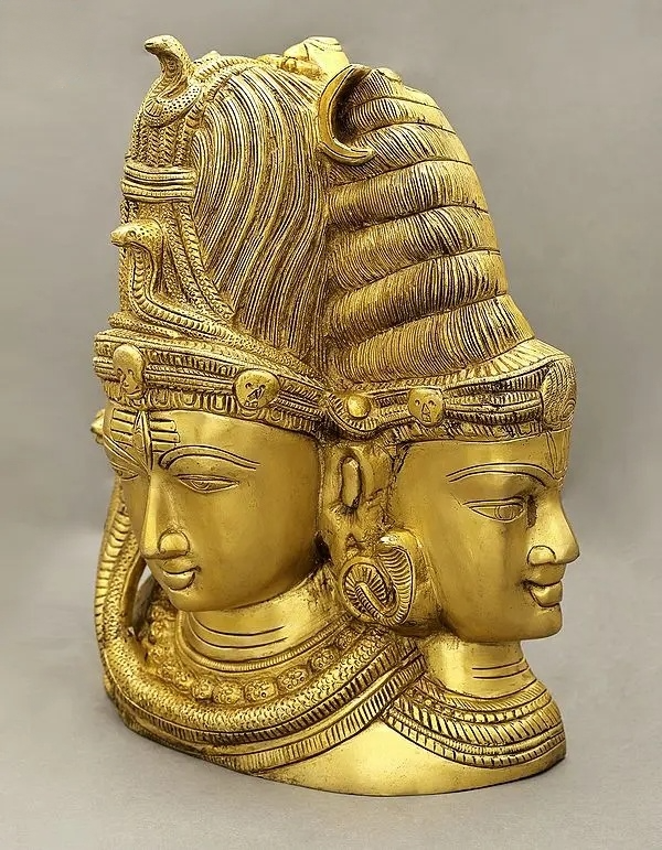 Brassaura™ ब्रास शिव हेड स्कल्पचर | ऊंचाई 11 इंच और वज़न 9.70 कि.ग्रा.