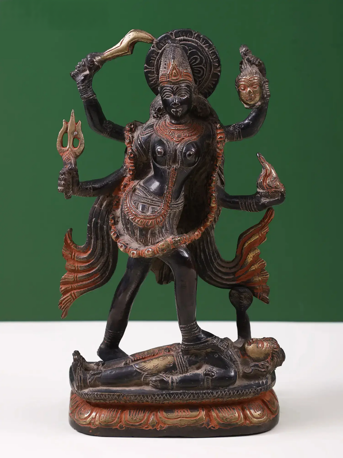 Brassaura® Brass Goddess Kali Statue | Height 9.6 Inches & Weight 2.90 kg