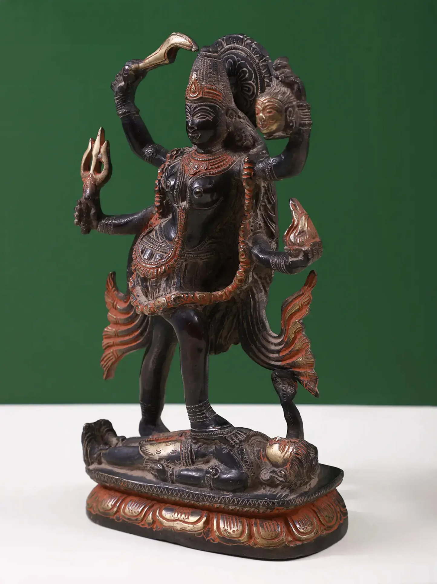Brassaura® Brass Goddess Kali Statue | Height 9.6 Inches & Weight 2.90 kg