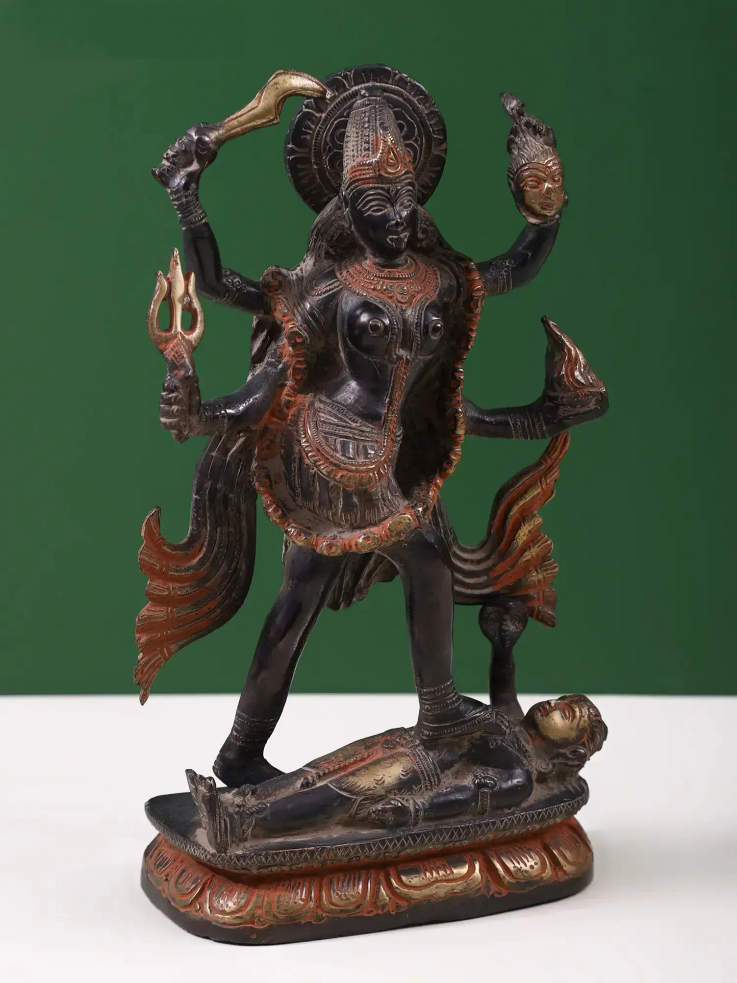 Brassaura® Brass Goddess Kali Statue | Height 9.6 Inches & Weight 2.90 kg