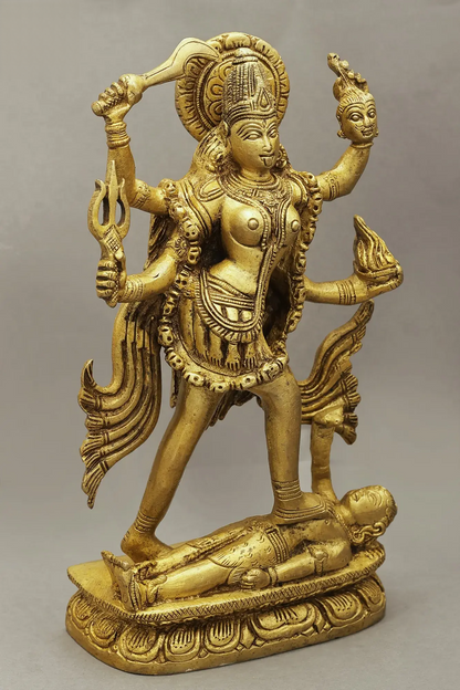Brassaura® Brass Kali Maa Statue | Height 9.45 Inches & Weight 3.15 kg
