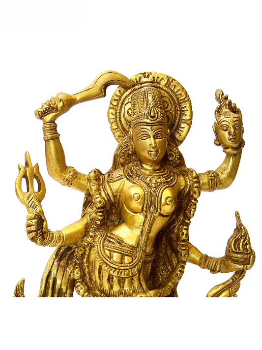 Brassaura® Brass Kali Maa Statue | Height 9.45 Inches & Weight 3.15 kg