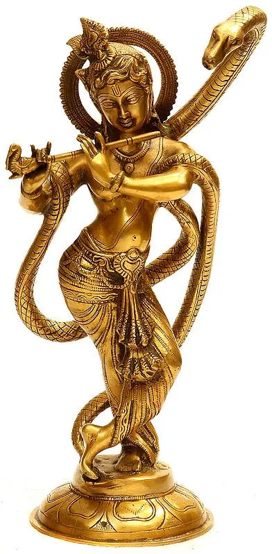 Brassaura® Brass Krishna Statue | Height 15 Inches & Weight 5.20 kg
