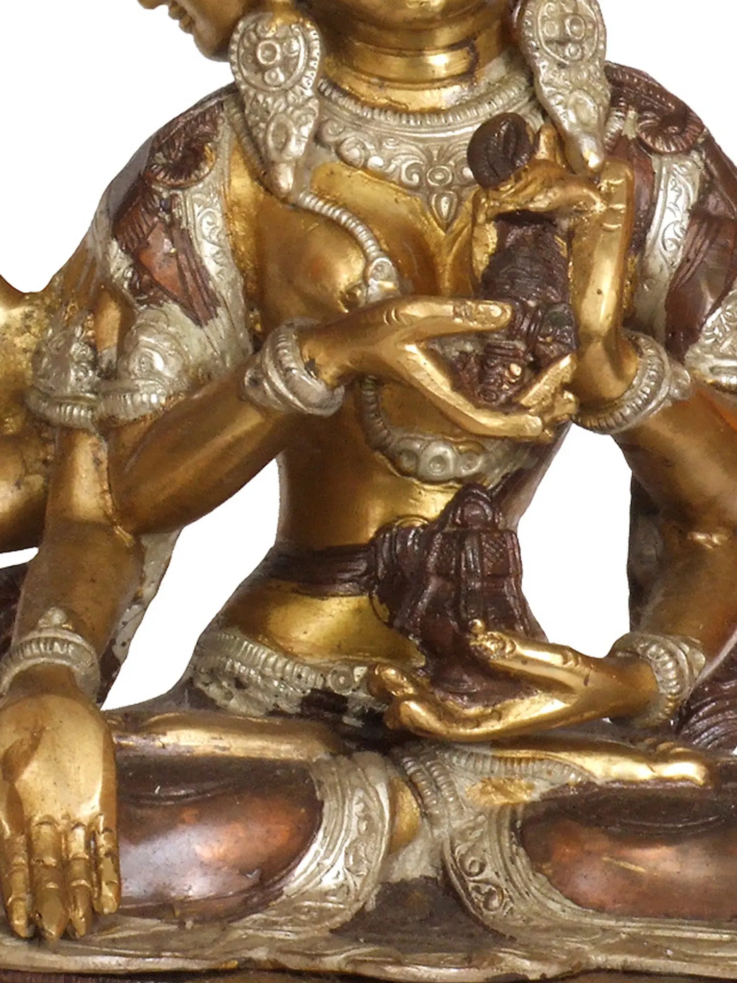 Brassaura® Ushnishavijaya Devi | Brass Sculpture with Lotus Pedestal | Height 14 Inches & Weight 5.51 kgs