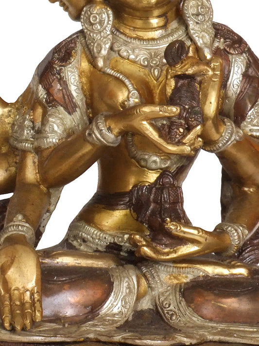 ब्रैसौरा® उष्णीषविजया देवी | कमल के आधार सहित पीतल की मूर्ति | ऊंचाई 14 इंच और वजन 5.51 किलोग्राम