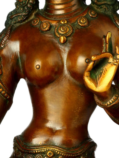 ब्रासौर® ब्रास देवी तारा प्रतिमा | ऊंचाई 9 इंच और वज़न 2.70 किग्रा