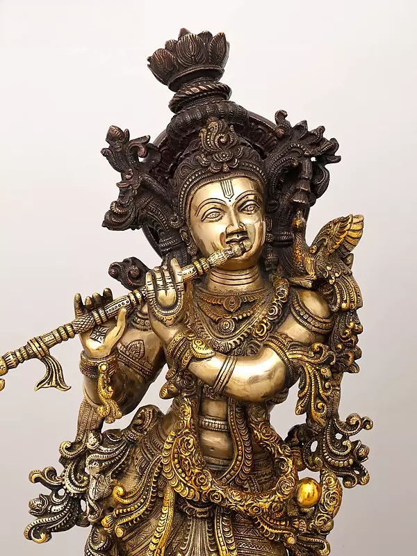 Brassaura® Brass Radha Krishna Statue | Height 29 Inches & Weight 41.8 kg