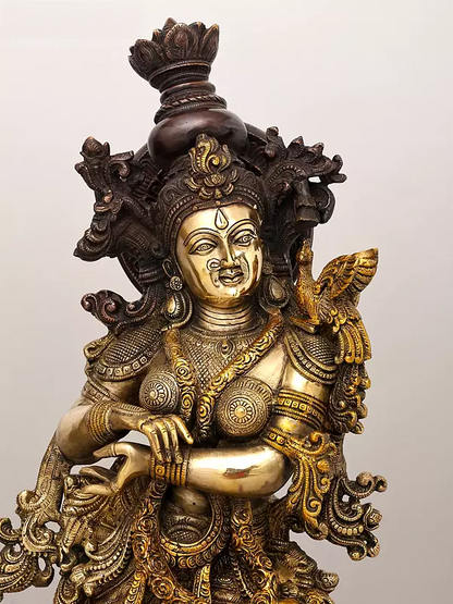 Brassaura® Brass Radha Krishna Statue | Height 29 Inches & Weight 41.8 kg