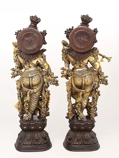 Brassaura® Brass Radha Krishna Statue | Height 29 Inches & Weight 41.8 kg