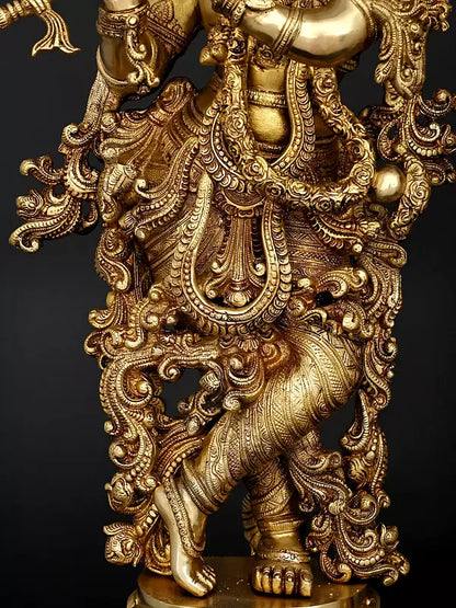 Brassaura® Brass Radha Krishna Statue | Height 29 Inches & Weight 41.8 kg