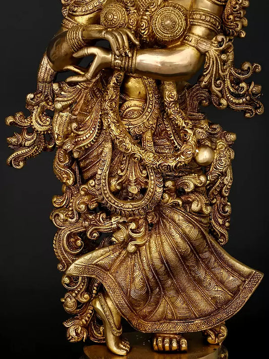 Brassaura® Brass Radha Krishna Statue | Height 29 Inches & Weight 41.8 kg
