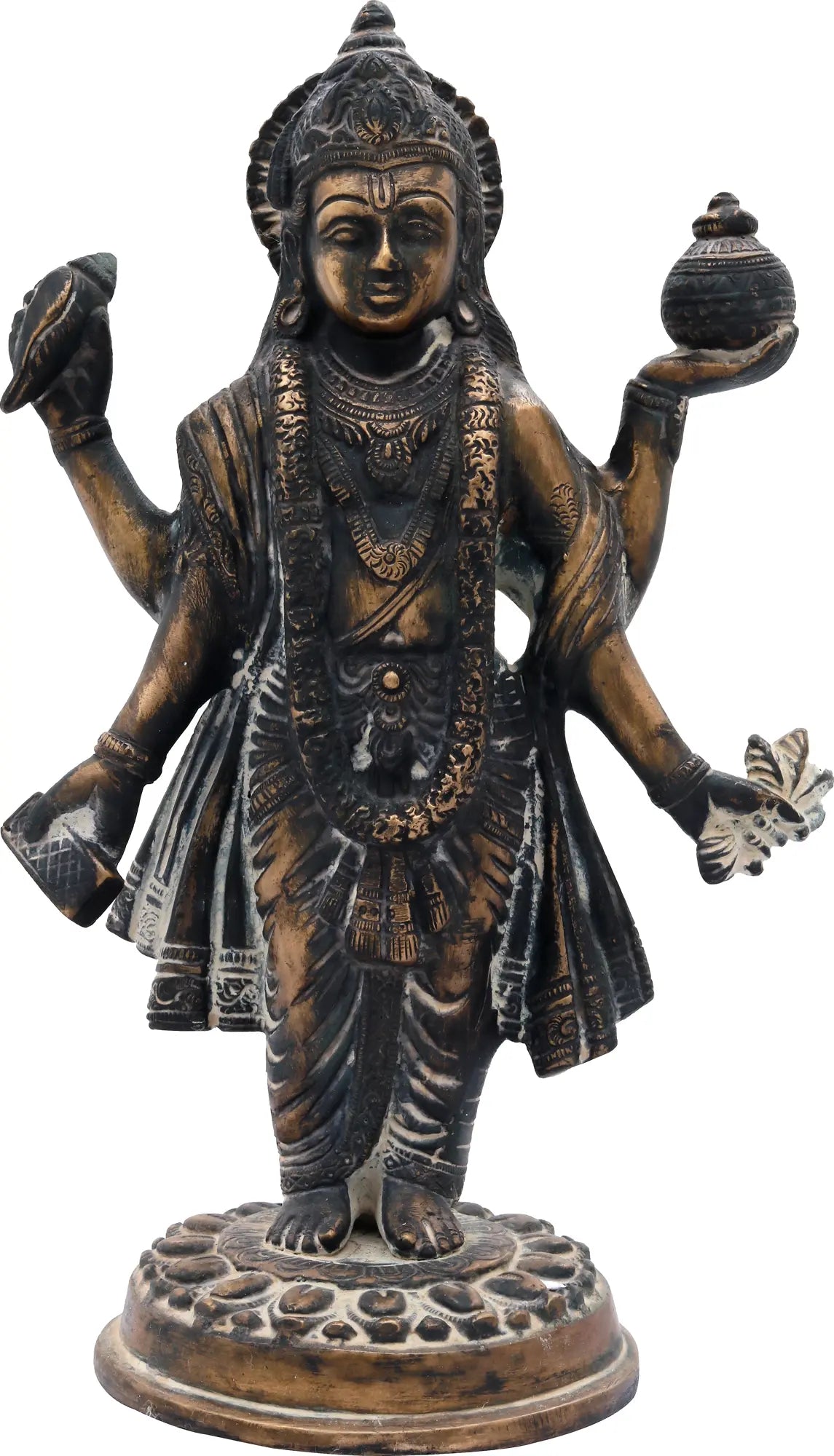Brassaura® Brass Dhanvantri Statue | Height 10 Inches & Weight 2.60 kgs