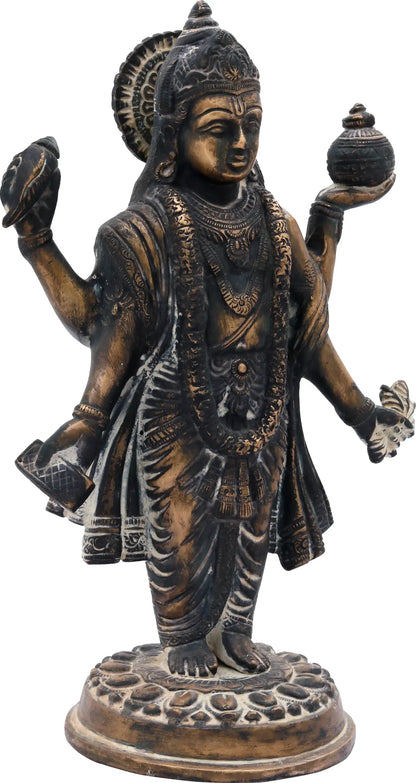Brassaura® Brass Dhanvantri Statue | Height 10 Inches & Weight 2.60 kgs