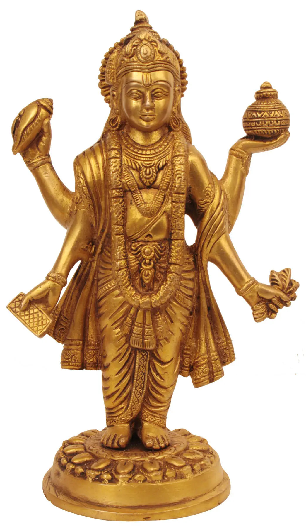 Brassaura® Brass Dhanvantri Statue | Height 10 Inches & Weight 2.60 kgs