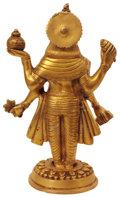 Brassaura® Brass Dhanvantri Statue | Height 10 Inches & Weight 2.60 kgs