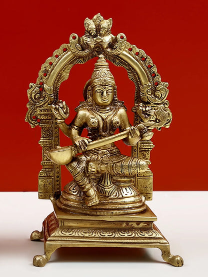 Brassaura™ Divine Lakshmi Ganesha Saraswati Set | Height 8 Inches & Weight 5.10 kgs