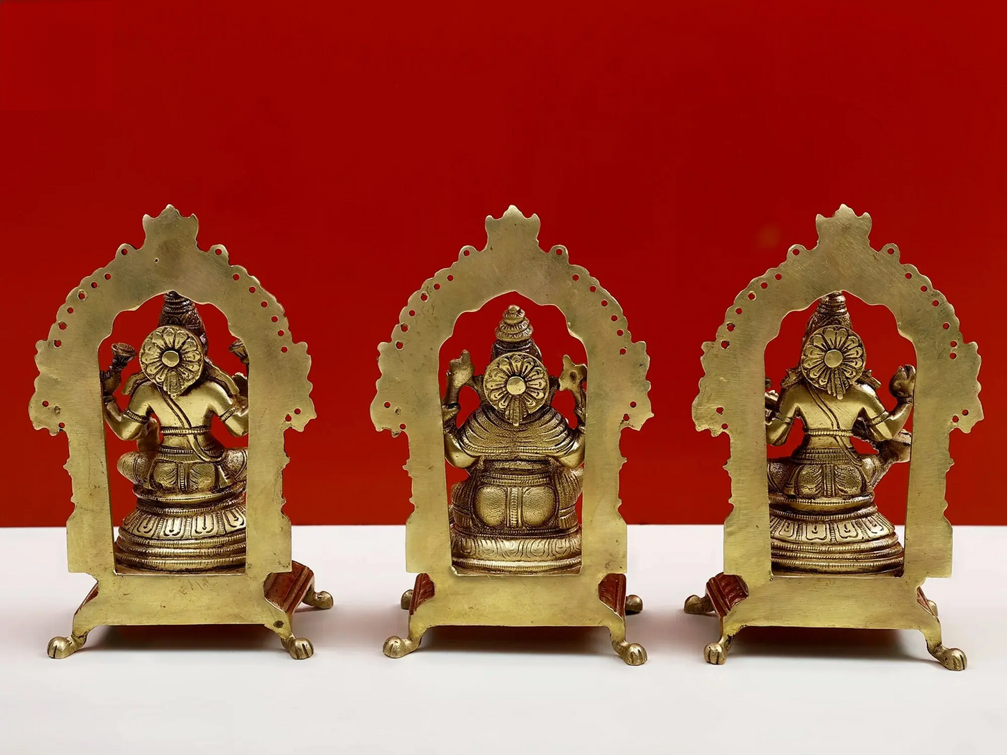 Brassaura™ Divine Lakshmi Ganesha Saraswati Set | Height 8 Inches & Weight 5.10 kgs