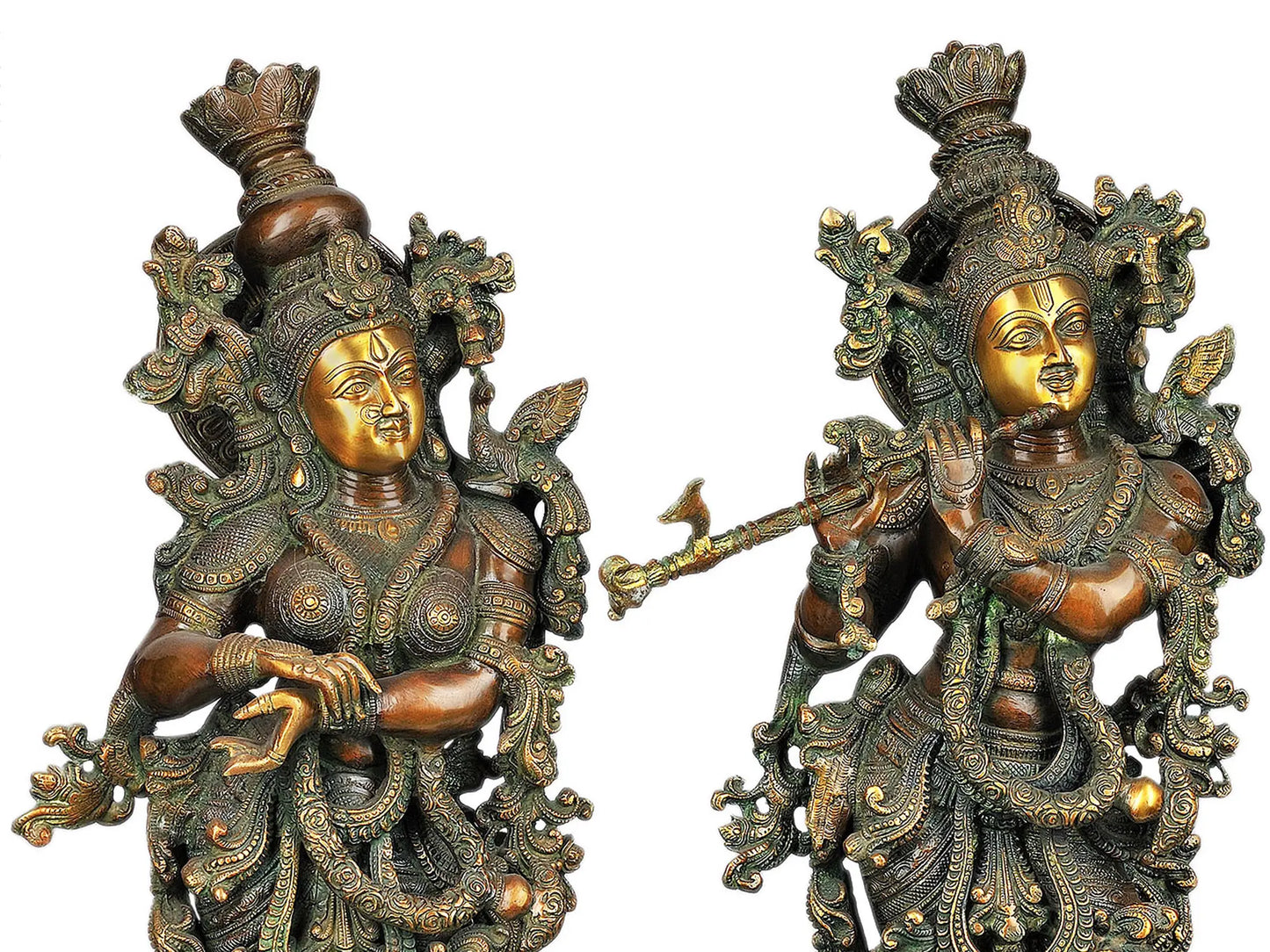 Brassaura® Brass Radha Krishna Statue | Height 28.94 Inches & Weight 33.97 kg