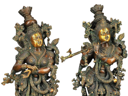 Brassaura® Brass Radha Krishna Statue | Height 28.94 Inches & Weight 33.97 kg