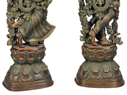 Brassaura® Brass Radha Krishna Statue | Height 28.94 Inches & Weight 33.97 kg