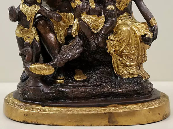 Brassaura® Brass Shiv Family Statue | Height 5.7 Inches & Weight 1.32 kg