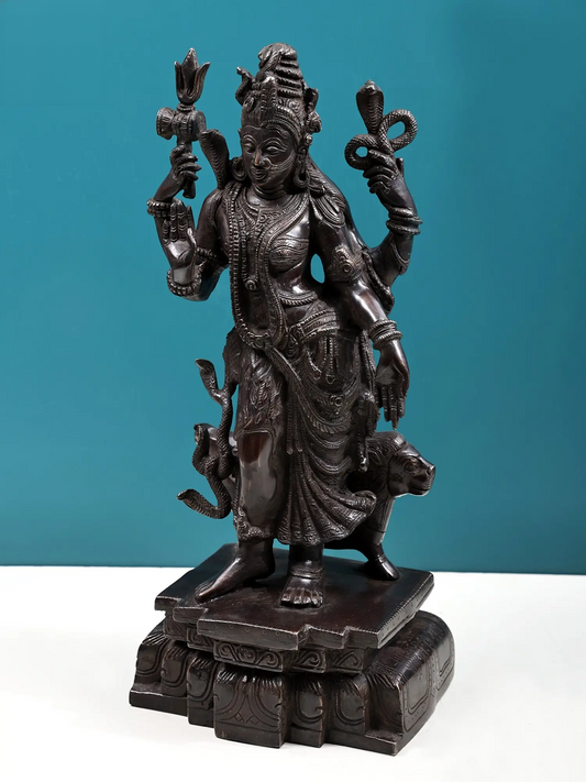 Brassaura® Brass Ardhanarishvara Statue with Inlay Work | Height 18 Inches & Weight 9.90 kg