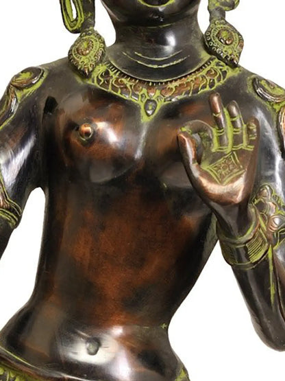 ब्रासाउरा® खड़ी तारा देवी | पीतल की मूर्ति | ऊंचाई 30.5 इंच और वज़न 8.23 किग्रा