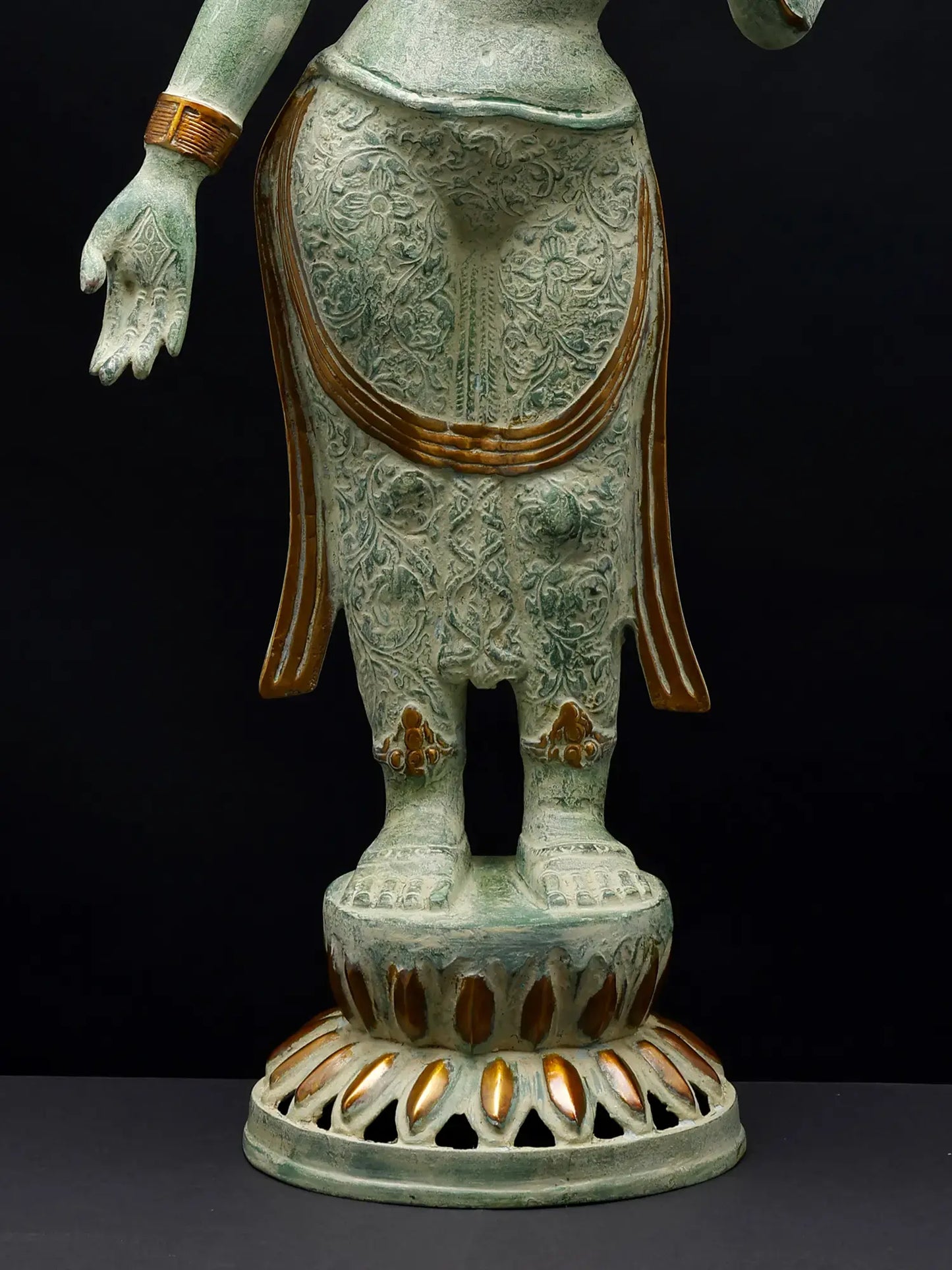 Brassaura® Standing Tara Devi | Brass Statue | Height 30.5 Inches & Weight 8.23 kgs