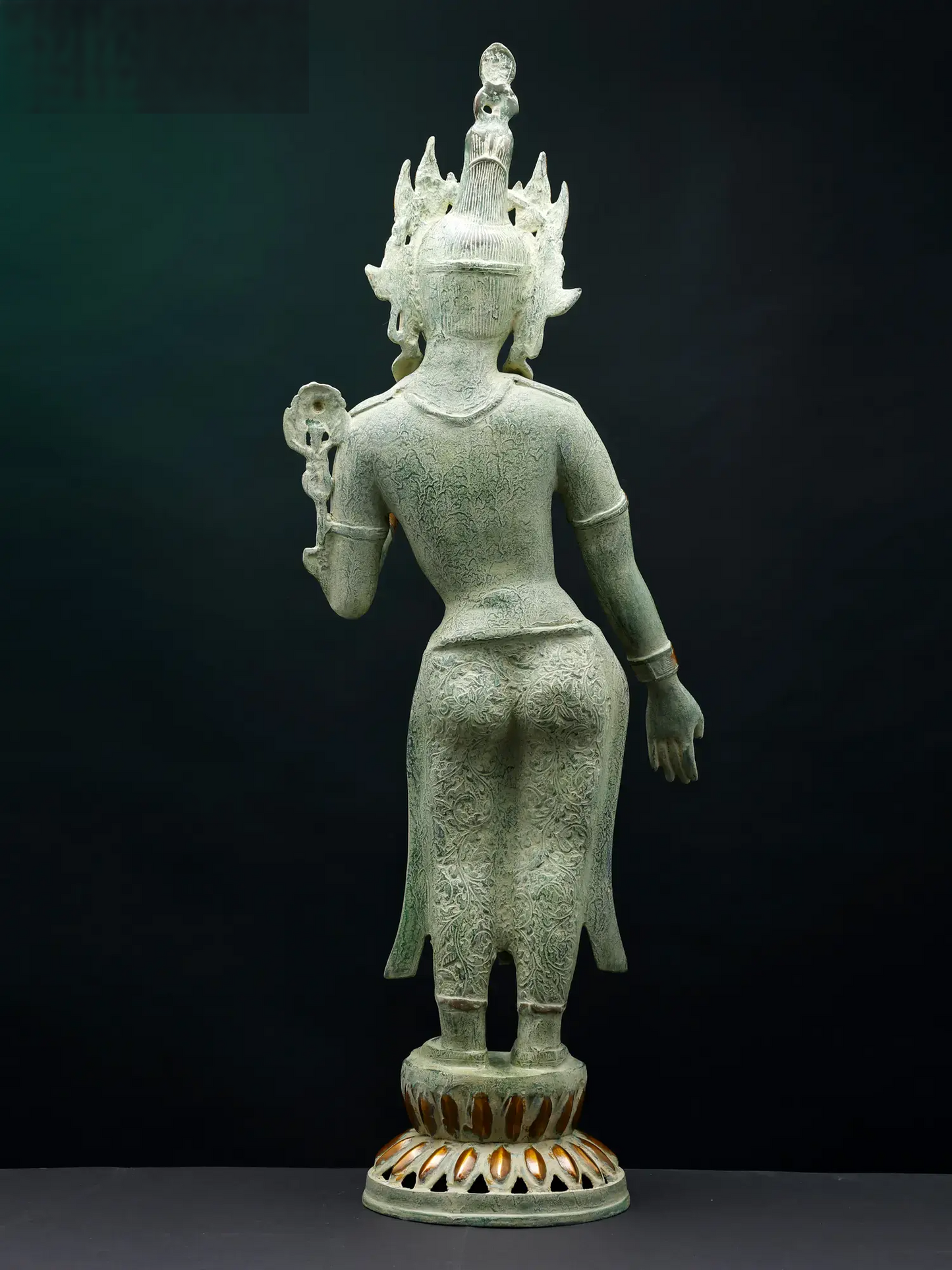 Brassaura® Standing Tara Devi | Brass Statue | Height 30.5 Inches & Weight 8.23 kgs