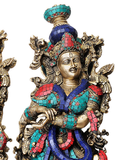 Brassaura® Brass Radha Krishna Statue | Height 28.50 Inches & Weight 34 kg