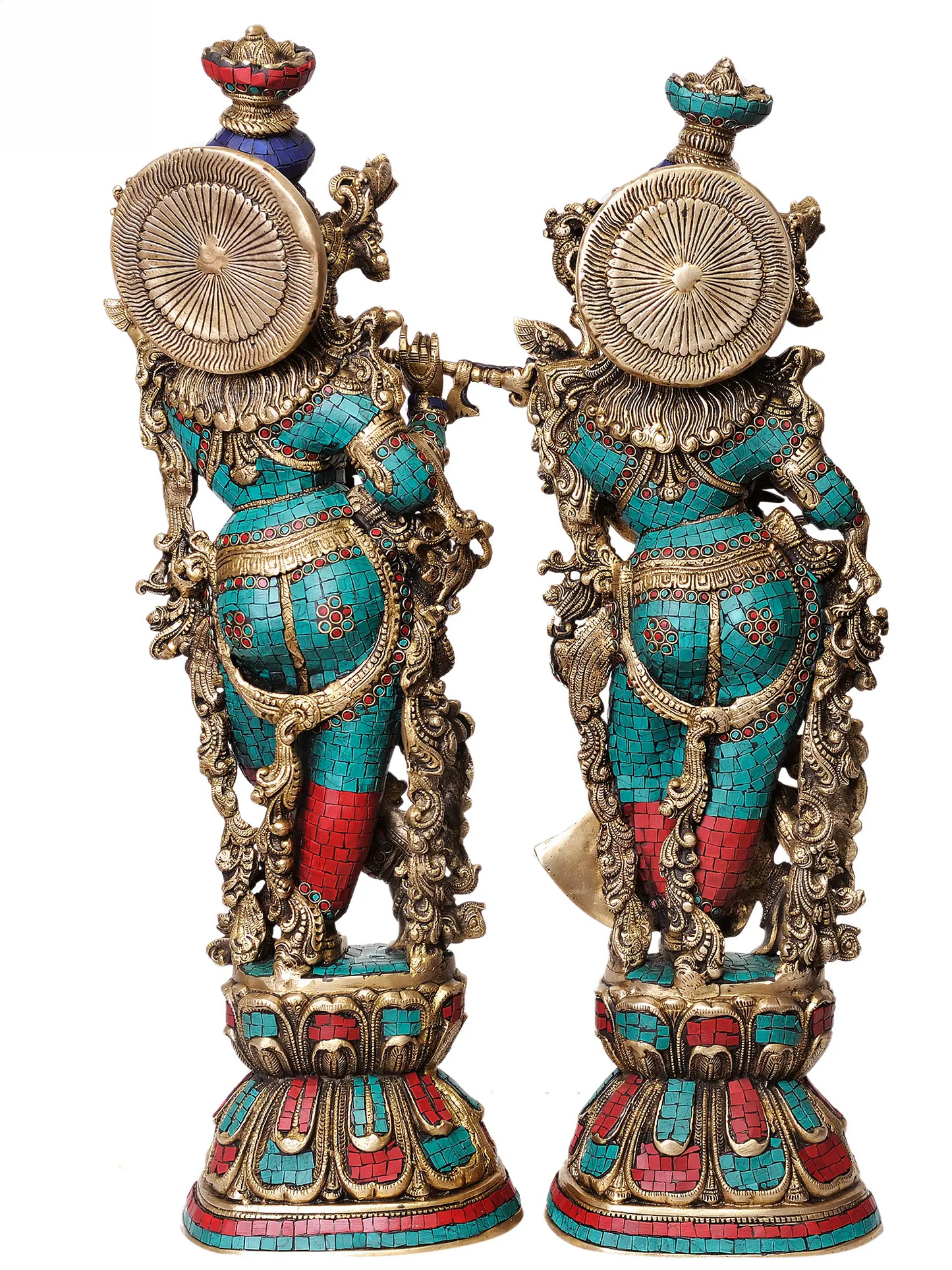 Brassaura® Brass Radha Krishna Statue | Height 28.50 Inches & Weight 34 kg