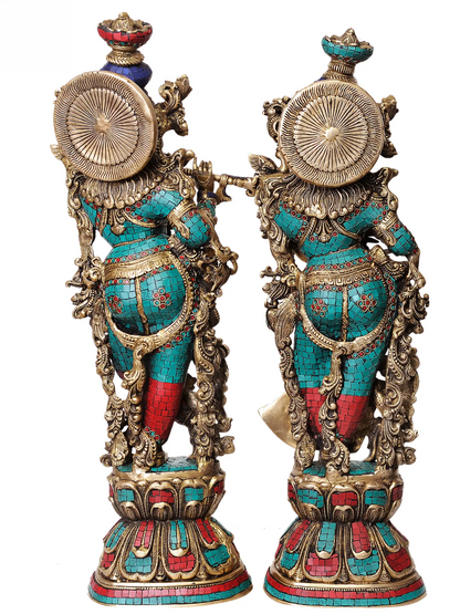 Brassaura® Brass Radha Krishna Statue | Height 28.50 Inches & Weight 34 kg