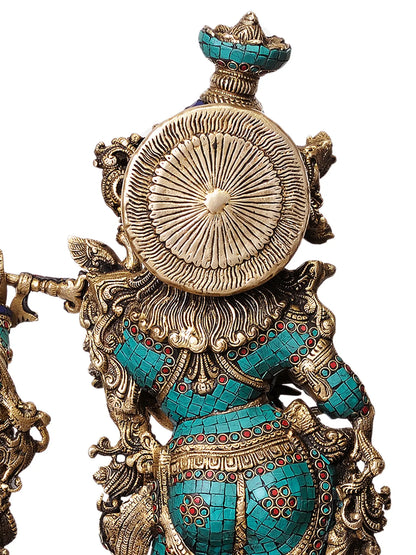 Brassaura® Brass Radha Krishna Statue | Height 28.50 Inches & Weight 34 kg