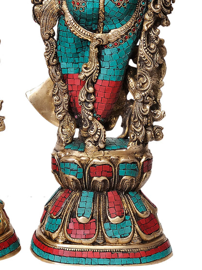 Brassaura® Brass Radha Krishna Statue | Height 28.50 Inches & Weight 34 kg