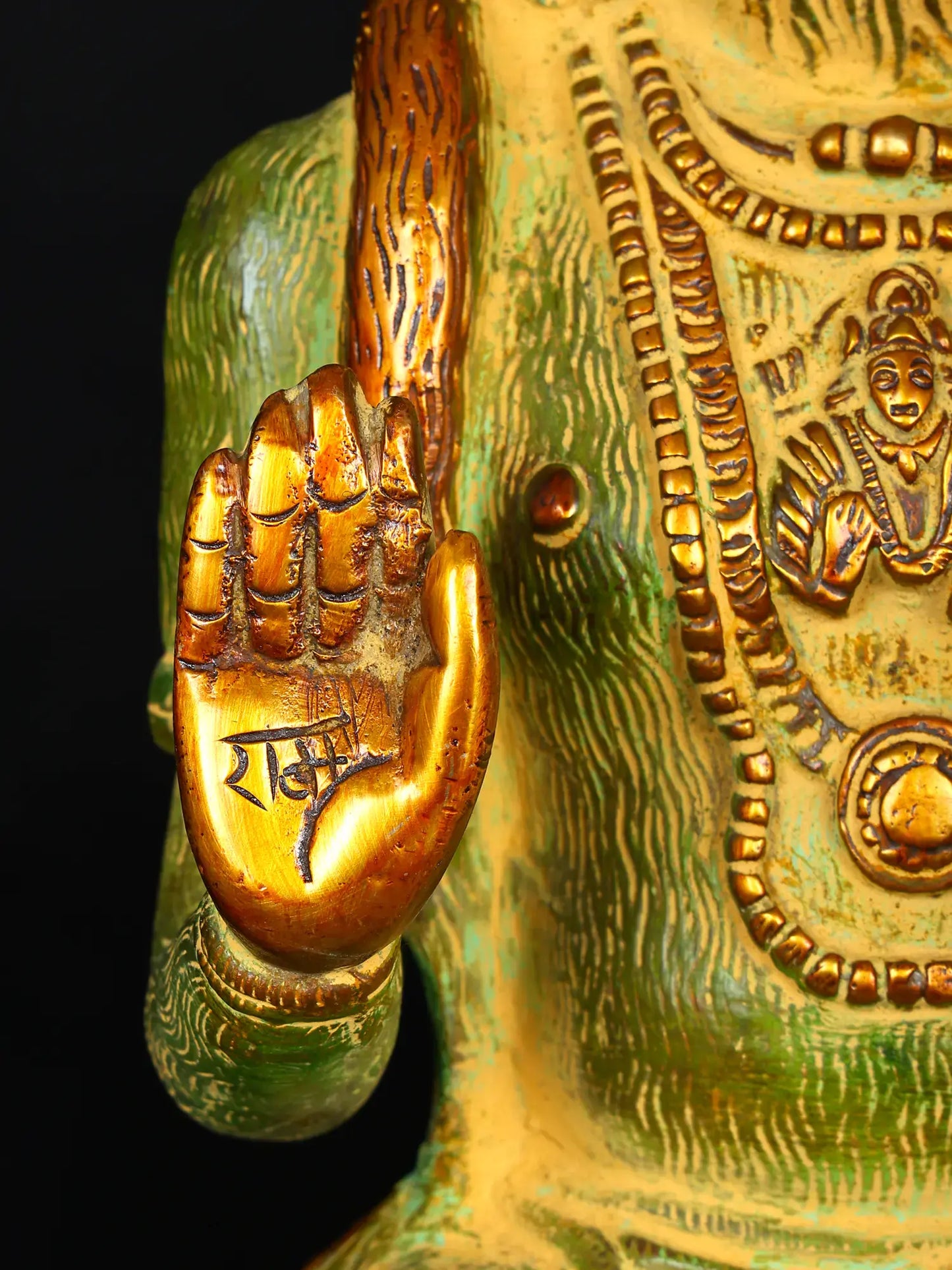 Brassaura® Blessing Hanuman Brass Sculpture for Home Temple & Décor | Height 11.4 Inches & Weight 5.25 kgs