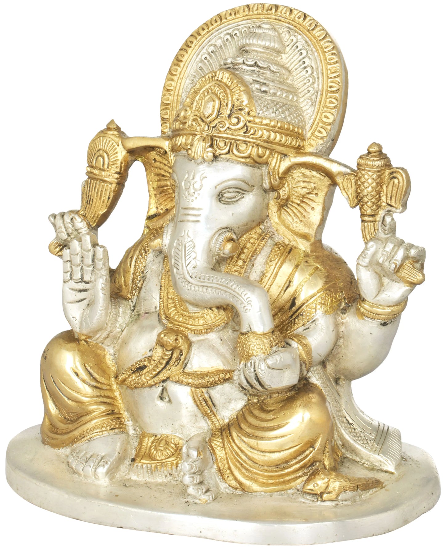 Brassaura™ Lord Ganesha Brass Statue | Height 6.5 Inches & Weight 2.50 kgs