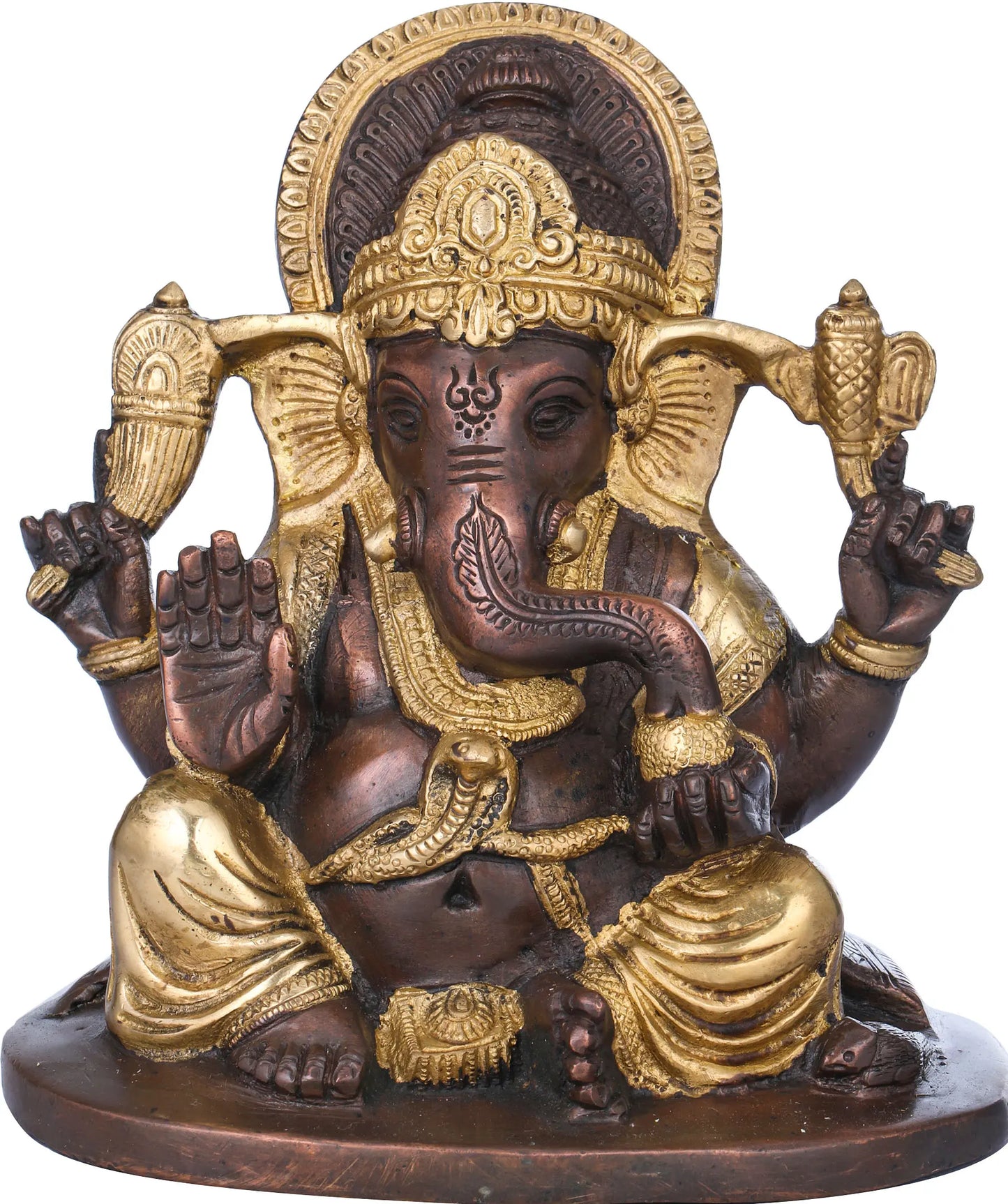 Brassaura™ Lord Ganesha Brass Statue | Height 6.5 Inches & Weight 2.50 kgs