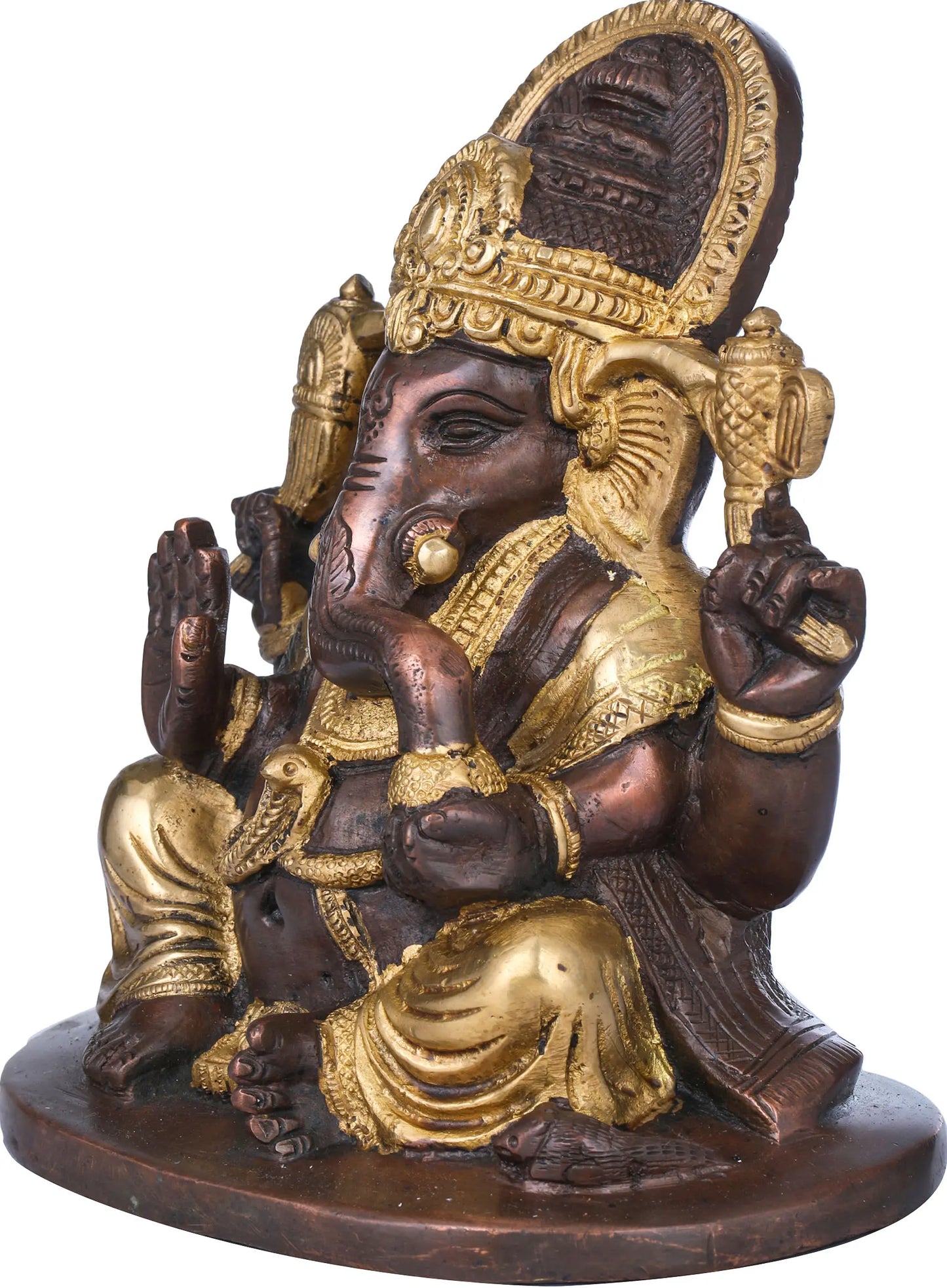 Brassaura™ Lord Ganesha Brass Statue | Height 6.5 Inches & Weight 2.50 kgs