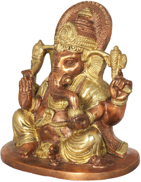 Brassaura™ Lord Ganesha Brass Statue | Height 6.5 Inches & Weight 2.50 kgs